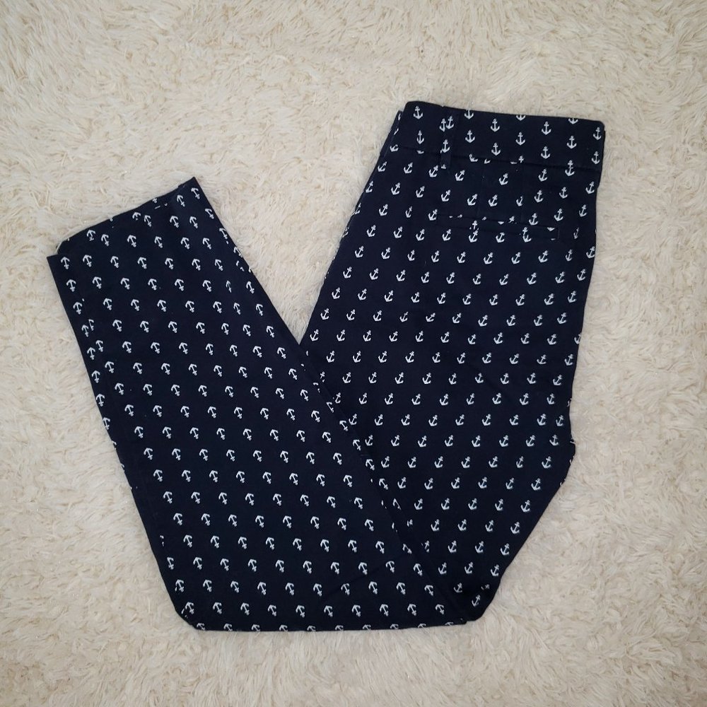 J Crew Stretch City Fit Anchor Nautical Pants